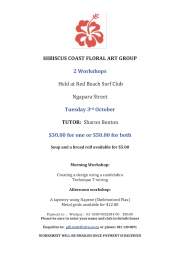 Hibiscus Coast Floral Art Workshops